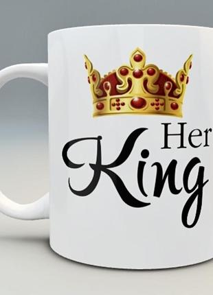 🎁 подарунок чашка "her king" хлопцеві чоловікові день закоханих