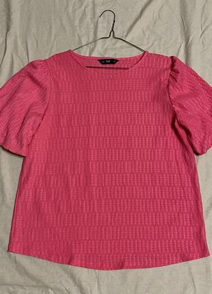 Розовая рубашка с объёмным рукавами f&f