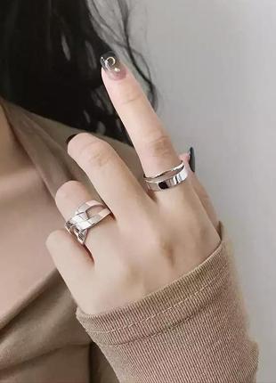 Посеребрянное кольцо минимализм колечко геометрия покрытие серебро 925 персиень кільце посріблене4 фото