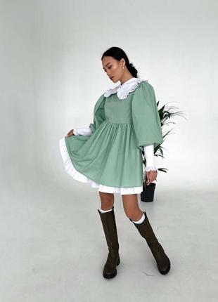 Платье с объёмными рукавами 5