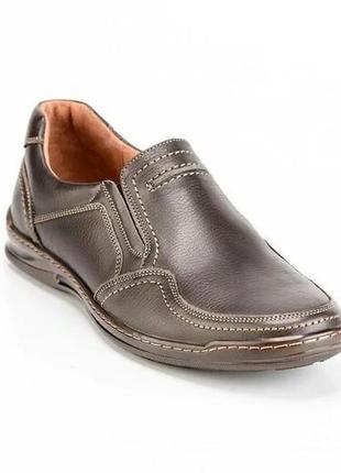 Мужские кожаные туфли comfort walk brown1 фото