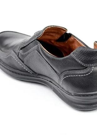 Мужские кожаные туфли comfort walk black4 фото