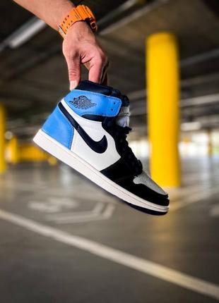 Кроссовки nike air jordan1 retro high og university blue5 фото