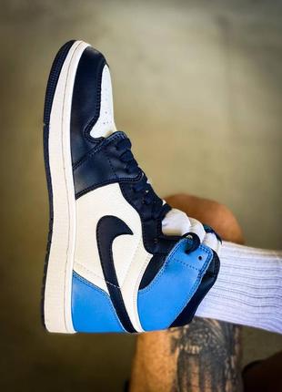 Кроссовки nike air jordan1 retro high og university blue6 фото