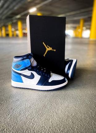 Кроссовки nike air jordan1 retro high og university blue10 фото