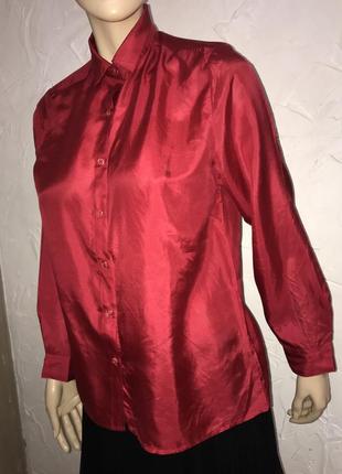 Натуральний шовк яскрава блузка вінтаж3 фото