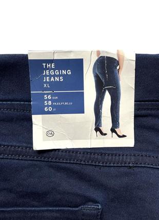 Синие джеггинсы c&a jegging jeans, батал, большой размер8 фото
