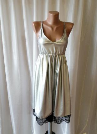 Платье сарафан эко кожа стрейч с красивым кружевом по подолу, очень эффектно смотрится на белую футб8 фото