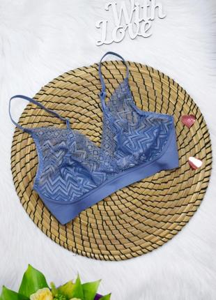 Браллет бра кружевной лиф лифчик бюстгальтер коасивого синего цвета