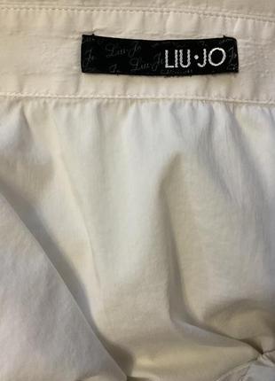 Оригінальна біла блуза з рюшами від люксового бренду liu jo/40-42/2 фото