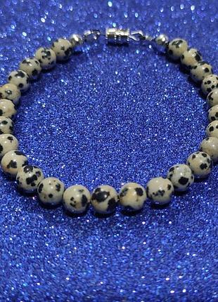 Браслет-далматин-яшма 18 см.