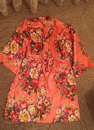 Халат кимоно в цветочный принт 2