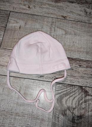 Бавовняна рожева шапочка з завязками для дівчинки дитячий одяг дитячий одяг