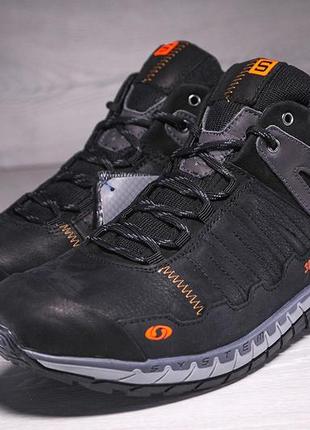 Шкіряні зимові черевики, кросівки термо, salomon s1 black gore-tex winterfrost7 фото