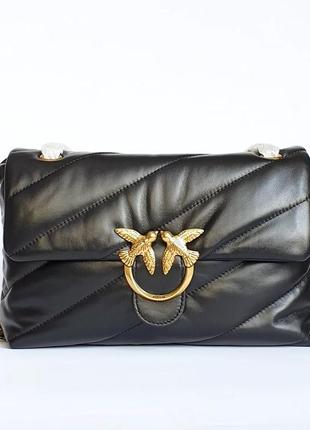 Сумка на цепочке в стиле pinko puff love bag large black