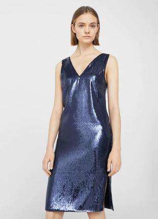 Жіноча вечірня ошатне плаття міді в паєтках манго mango s