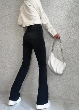Джинси кльош,  жіночі кльошні штани від коліна6 фото