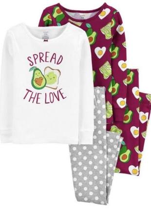 Пижама для девочки carters авокадо