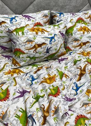 Набір постільної білизни / комплект постельного белья "динозавры, 100% хлопок2 фото
