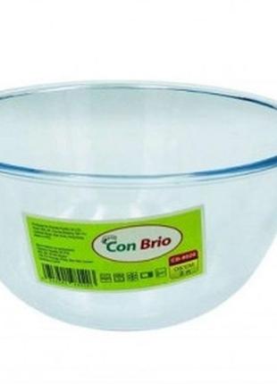 Скляний салатник con brio 8025-cb (2,5 л)
