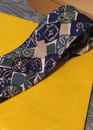 Шовкова краватка з абстрактним принтом у вінтажному стилі