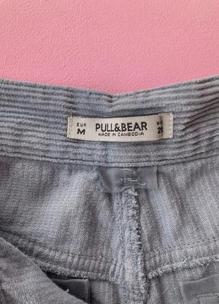 Вельветові блакитні прямі джинси pull&bear, м, 284 фото