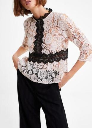 Новая коллекция ажурная блуза,блузка гипюр zara2 фото