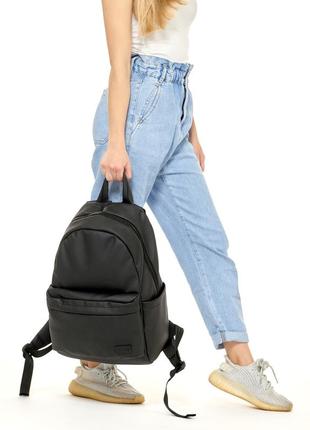 Жіночий, великий і місткий рюкзак з якісною екошкіра на навчання, під ноутбук4 фото