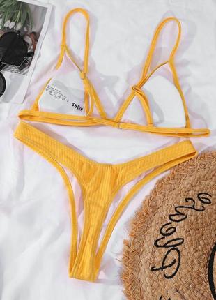 Купальники з стрингами роздільний жовтий червоний стрінгами