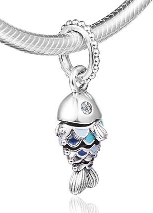 Шарм підвіска рибка з блакитний лускою