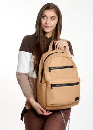 Женский, стильный, большой и вместительный рюкзак с качественной экокожи на учебу, под ноутбук3 фото