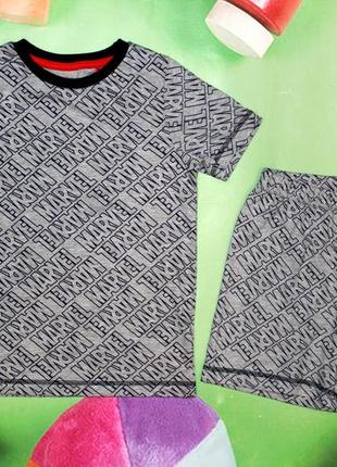 Пижама для мальчика серая футболка и шорты марвел george 2303