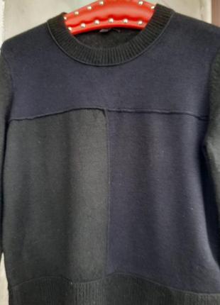 Шикарный шерстяной комбинированный свитер известного бренда4 фото