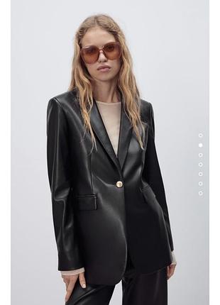 Пиджак белозер кожаный из эко кожи прямого кроя zara оригинал