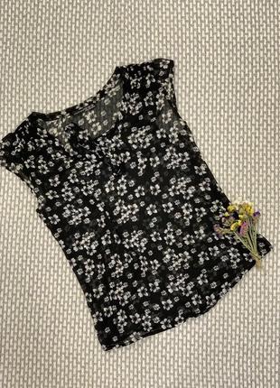 Напівпрозора блуза з візерунком м