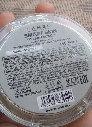 Пудра для лица компактная lamel professional smart skin compact powder, тон 4032 фото