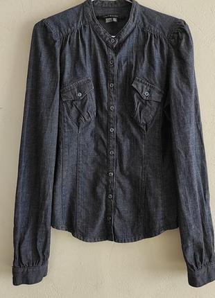 Джинсовая плотная рубашка zara