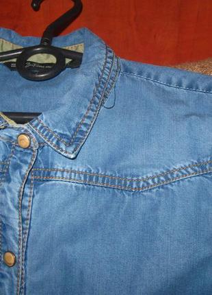 Рубашка zara slimfit джинсовая синяя xs5 фото