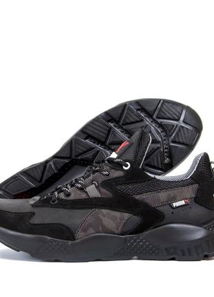 Мужские кожаные кроссовки puma st runner black5 фото