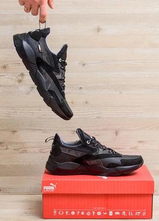 Мужские кожаные кроссовки puma st runner black2 фото