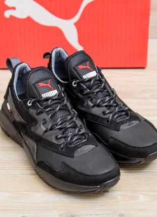 Мужские кожаные кроссовки puma st runner black1 фото