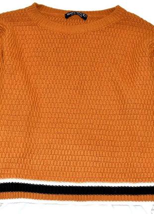 Select  кроп свитер горчичного цвета с  рубашкой. л.12.403 фото