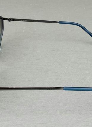 Thom browne стильные солнцезащитные очки унисекс ромбовидные коричнево бирюзовый градиент в черно  синей оправе3 фото