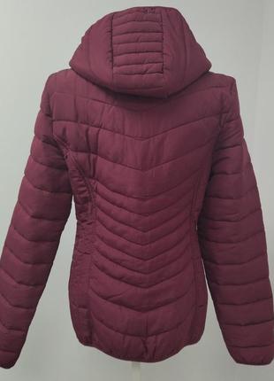 Женская демисезонная стёганая куртка бордового цвета, размер s, замеры на фото!4 фото