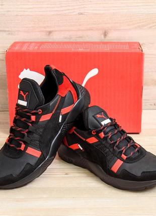 Мужские кожаные кроссовки puma st runner black2 фото