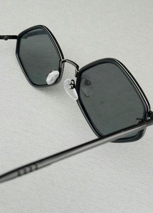 Thom browne стильные солнцезащитные очки унисекс ромбовидные чёрные в черном металле8 фото