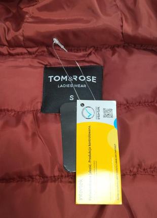 Нова красива ніжна куртка темно-червоного кольору tom&rose. вказаний р. s, заміри на фото!6 фото