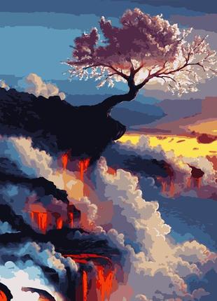 Картина за номерами сакура на вулкані artissimo 40*50 pn3505