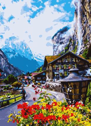 Картина по номерам цветущая швейцария   artissimo 40*50  pn2708