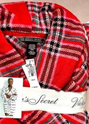 Tartan червоний плюшевий халат вікторія сікрет